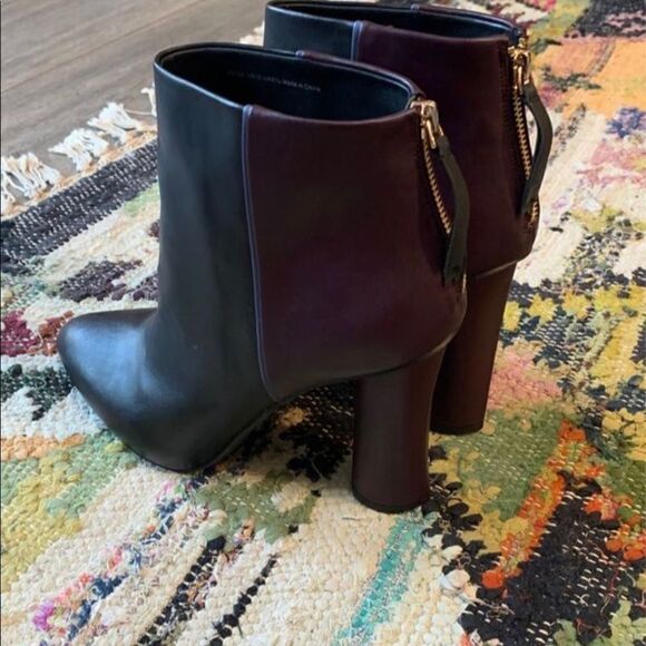 CAbi Bisset ColorBlock Mulberry Leather Ankle Boot - Picture 3 of 7